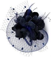 🌸 netted flower headband cocktail fascinator - stylish women's accessory for special occasions logo