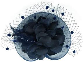 img 3 attached to 🌸 Netted Flower Headband Cocktail Fascinator - Stylish Women's Accessory for Special Occasions