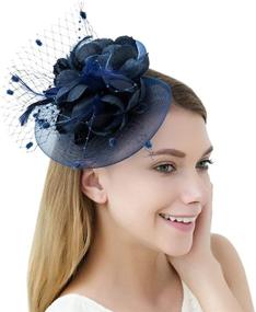 img 1 attached to 🌸 Netted Flower Headband Cocktail Fascinator - Stylish Women's Accessory for Special Occasions