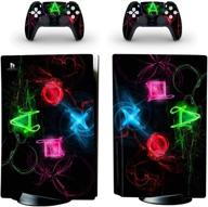 🎮 ultimate full body protection for sony ps5 console | vinyl skin decal cover with bonus wireless dualsense controller decals | cd-rom edition, 12 logo
