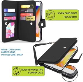 img 2 attached to iPhone 11 Pro Crossbody Wallet Case by Gear Beast - Dual Folio Design with 7 Card Slots, Transparent ID Holder, and Adjustable Strap (48-54 Inches)