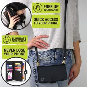 img 3 attached to iPhone 11 Pro Crossbody Wallet Case by Gear Beast - Dual Folio Design with 7 Card Slots, Transparent ID Holder, and Adjustable Strap (48-54 Inches)