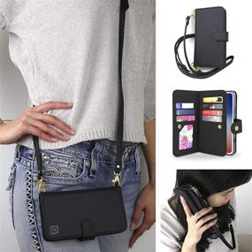 img 4 attached to iPhone 11 Pro Crossbody Wallet Case by Gear Beast - Dual Folio Design with 7 Card Slots, Transparent ID Holder, and Adjustable Strap (48-54 Inches)