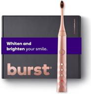 🪥 burst electric toothbrush with charcoal sonic toothbrush head, deep clean, fresh breath & healthier smile, 3 modes - whitening, sensitive, massage, rose gold [varying packaging] logo