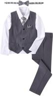 👔 stylish toddler pinstripe formal tuxedo: perfect wedding attire for boys in suits & sport coats logo