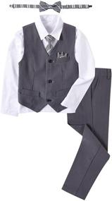 img 4 attached to 👔 Stylish Toddler Pinstripe Formal Tuxedo: Perfect Wedding Attire for Boys in Suits & Sport Coats