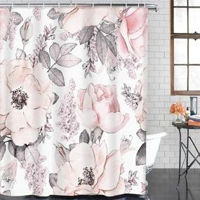 img 3 attached to 🌸 ArtSocket 4-Piece Shower Curtain Set: Pink Watercolor Floral with Non-Slip Rugs, Toilet Lid Cover, and Bath Mat - Retro Vintage Bathroom Decor - 72"x72