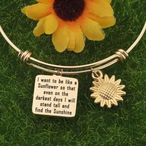 img 2 attached to 🌻 Stylish KUIYAI Sunflower Charm Bracelet: Embrace the Sunflower Vibe with this Floral Bangle!