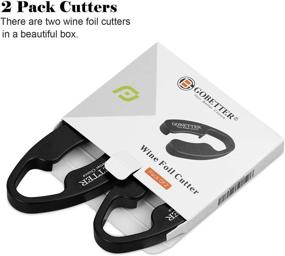 img 2 attached to 🍷 GoBetter Wine Foil Cutter - Pack of 2 Stainless Blades for Effortlessly Removing Foil Tops - Perfect Wine Lover's Gift (Black)