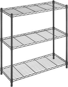 img 4 attached to 🗄️ Whitmor Supreme Adjustable 3 Tier Shelving Unit with Leveling Feet, Black - 350lbs Capacity per Shelf