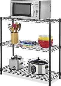 img 1 attached to 🗄️ Whitmor Supreme Adjustable 3 Tier Shelving Unit with Leveling Feet, Black - 350lbs Capacity per Shelf