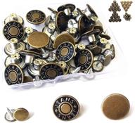 🔘 premium set of 30 mixed combo copper tack buttons replacement kit (17mm), includes rivets and metal base for jeans logo