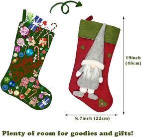 img 3 attached to 🎁 3 Pack Christmas Stocking Kits, 19" Large Candy Gift Socks - Personalized Fireplace Stocking with 3D Plush Burlap - Home Decorations and Party Accessory for Kids, Family Holiday Season Decor (Long)