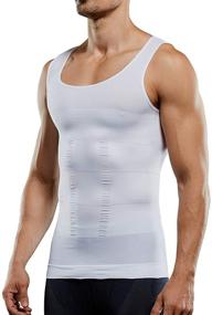 img 4 attached to 💪 Seamless Slimming Body Shaper for Men: Compression Tank Top for Abs, Abdomen Slimming, and Shapewear Vest