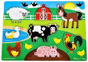 img 3 attached to 🧩 Farm Wooden Puzzle by Melissa Doug: Interactive & Educational Toy for Kids