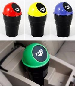 img 2 attached to 🗑️ Маленькая портативная корзина для мусора - удобные разноцветные для офиса, автомобиля, дома или хранения монет (набор из 2)