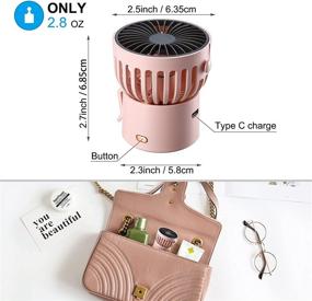 img 3 attached to 🌬️ Portable Personal Mini Fan USB Rechargeable Handheld Battery Operated Hand Neck Desk Fan, 3 Speed Multi-Purpose Pocket Fan for Girls Boys Women Gift Outdoor Travel Office