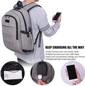 img 2 attached to 🎒 Прочный рюкзак для ноутбука с USB-портом для зарядки и функциями противоугонной защиты – идеальная путешественническая сумка для студентов колледжа, бизнес-профессионалов и любителей походов.