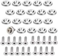 ouhl 20pcs aluminum bumper fender washer bolt bumper washer bolt engine bay m6 screw dress up kit (silver) logo