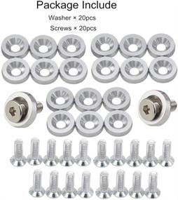 img 2 attached to OUHL 20PCS Aluminum Bumper Fender Washer Bolt Bumper Washer Bolt Engine Bay M6 Screw Dress Up Kit (Silver)