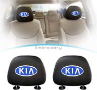 uvr 2pcs for kia embroidery car seat headrest covers accessories compatible with most kia vehicles headrest logo