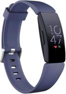 ouwegaga compatible fitbit inspire 2 band: stylish small blue gray bands for women and men, including inspire hr logo