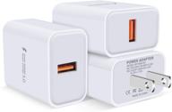 ⚡ fast charge charger block, 3-pack quick charge 3.0 fast charging wall plug power adapter for iphone samsung galaxy s21 s20 note 20 ultra s10 a10e a50 a51 a71 lg stylo 6 5 g8 g7 v60 thinq moto g9 g8 g7 logo