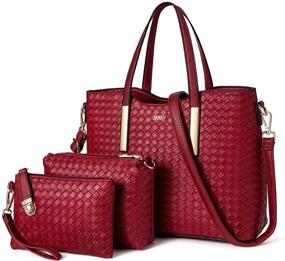 img 4 attached to Fashion Leather Handbag Shoulder Women's Handbags & Wallets by TIBES - Stylish Satchels for Enhanced SEO