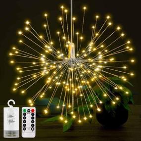 img 4 attached to 🌟 Decorative Battery Operated LED String Lights - 150 LEDs, Remote Control, 8 Modes, Waterproof Copper Wire, Warm White