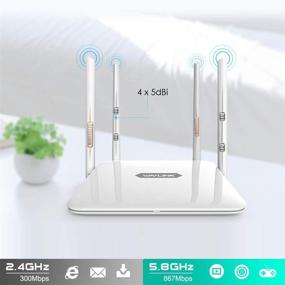 img 2 attached to 📡 WAVLINK Gigabit WiFi Router, High Power Wireless Router 1200Mbps, Dual Band 5Ghz+2.4Ghz with 2 x 2 MIMO 5dBi Antennas - Home Internet Router