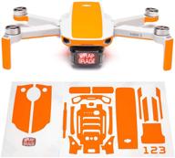 🟧 neon orange wrapgrade skin sticker set for dji mini 2 - enhance compatibility logo
