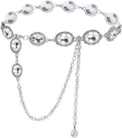 img 4 attached to YooAi Chain Women Crystal Silver Women's Jewelry