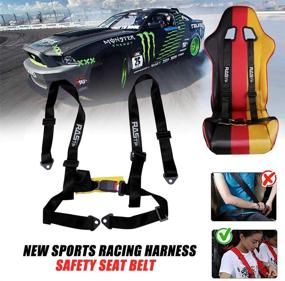 img 3 attached to 🏎️ RASTP 4 Point Racing Safety Harness Set: Secure Your Race with 2" Straps for Racing & Go Kart Seat, Black (Pack of 1)