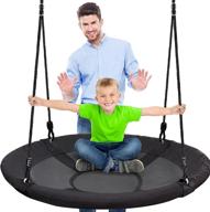 enhance outdoor fun with the spinner saucer tree swing logo