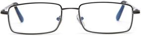 img 1 attached to 👓 Enhanced Eye Protection: EYE ZOOM 2 Pack Blue Light Blocking Reading Glasses, Metal Frames, Anti Blue Ray and UV, Black & Gunmetal