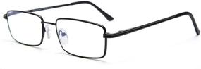 img 2 attached to 👓 Enhanced Eye Protection: EYE ZOOM 2 Pack Blue Light Blocking Reading Glasses, Metal Frames, Anti Blue Ray and UV, Black & Gunmetal