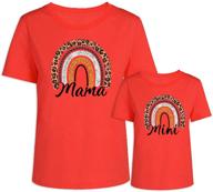 mother and child rainbow t-shirt set | short sleeve casual pullover tops | matching outfits for mother's day & summer logo