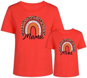 img 4 attached to Mother and Child Rainbow T-Shirt Set | Short Sleeve Casual Pullover Tops | Matching Outfits for Mother's Day & Summer