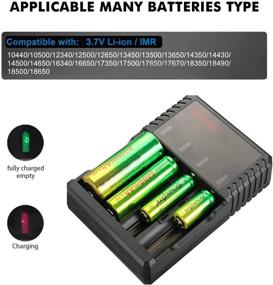 img 2 attached to 🔋 Универсальное умное зарядное устройство с индикатором LED для 3.7V Li-ion 18650, 26650, 18500, 16650 аккумуляторов (4 слота)