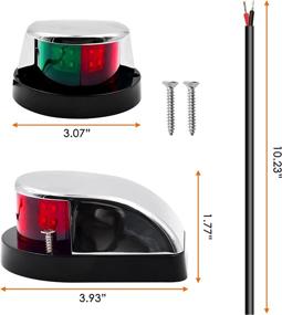 img 1 attached to 🚤 Acelane 12V LED Boat Light Navigation Light Bow Lights Marine Bi-Color Red and Green Running Lights - Deck Mount for Boat, Pontoon, Kayak, Skiff, Yacht, and Skeeter