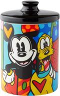 🍭 enesco disney britto candy jar: 6 inch mickey mouse and pluto canister, multicolor логотип