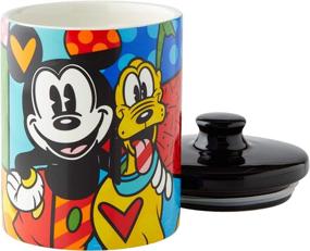 img 2 attached to 🍭 Enesco Disney Britto Candy Jar: 6 inch Mickey Mouse and Pluto Canister, Multicolor