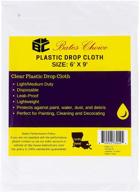 🎨 bates- plastic drop cloth, 6x9 feet, 2 pack - clear plastic tarp for painting, durable plastic sheeting for paint protection логотип