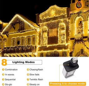 img 3 attached to 🎄 DDMY Outdoor Twinkle Warm Christmas Decorations: 416 LEDs, 34 FT, 8 Modes, Waterproof Fairy String Curtain Lights for Window Wedding Party Yard Garden Indoor