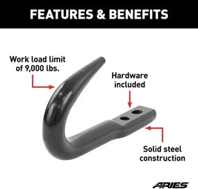 img 2 attached to ARIES 15600TW Truck & Jeep Bolt-On Bumper Tow Hook - 9,000 lbs Work Load - Black