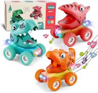 🦖 игрушечные автомобили в виде маленьких динозавров: 3 штуки, нажимай и пускай! грузовики-дино для детей от 18 месяцев+ - идеальный подарок на день рождения для мальчиков и девочек логотип