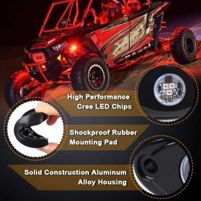 img 2 attached to 🚗 2-inch LED Underbody Light Kit: Red Rock Lights for Truck, ATV, UTV – Enhance Your Vehicle with Neon Underglow Lights