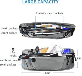 img 2 attached to Water Resistant Fanny Pack for Men and Women - Lightweight Waist Pouch with Reflective Runners Belt, Grey