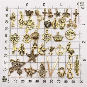 img 2 attached to 💍 JIALEEY 300 PCS Wholesale Bulk Lots Jewelry Making Charms: Premium Mixed Tibetan Silver Alloy Charms for Crafting Stunning Necklace and Bracelet Designs