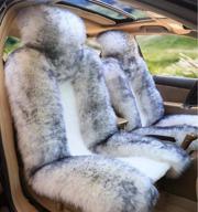 enhance your driving experience with okayda genuine australia sheepskin car seat cover - high & low wool luxury front seat cover in grey tips wool - ideal for car, truck, suv, or van (1 piece) logo